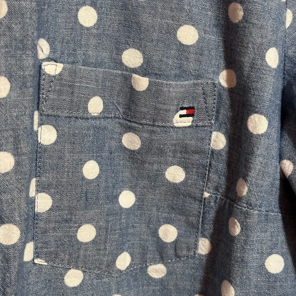 Tommy Hilfiger‎ vintage women’s denim look sz small polka dots - Picture 2 of 7
